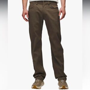 prAna Men's Brion Pant Coffee Bean Brown Slim Fit Size 34x32